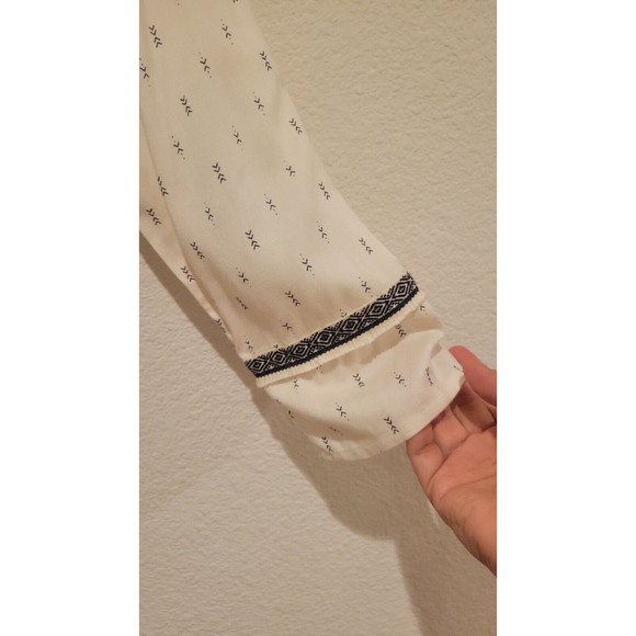 Japna Cream/Black Viscose Cardigan Kimono Women's Size Small. Boho, Tassel - Picture 4 of 10